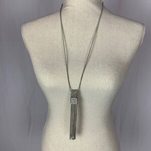 Long silver necklace